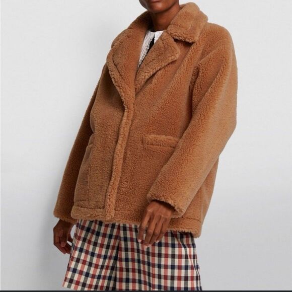 Stand Studio Coat Womens EU36 The Marina Faux Shearling Teddy Jacket Cozy Chunky - Picture 1 of 15